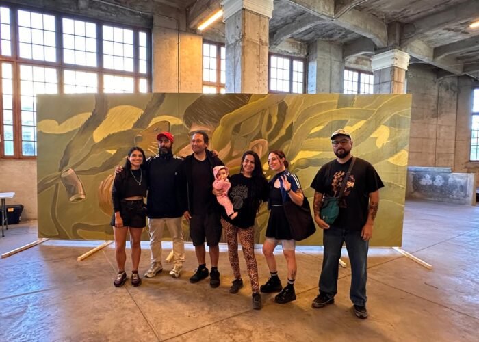 Los artistas que participaron en la inauguación